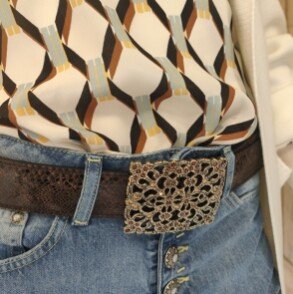 Ceinture reversible femme Serpent marron / Noir